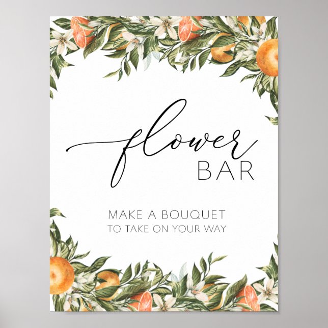 Citrus Blume Bouquet Bar Poster (Vorne)
