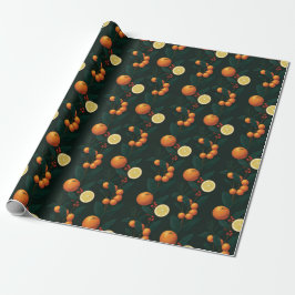 Citrus Botanical Holiday Wrapping Paper Geschenkpapier