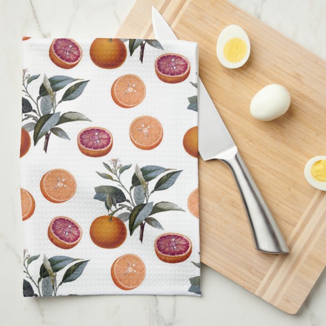 Citrus Botanical Print Geschirrtuch (Viertel Falte)