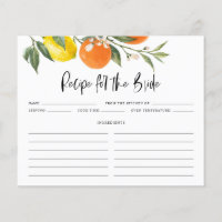 Citrus Botanical Summer Brautparty Rezept Card