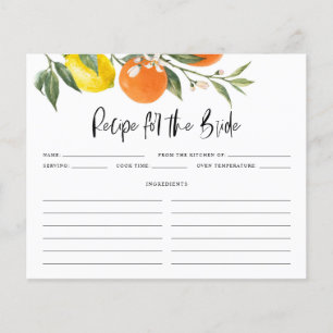 Citrus Botanical Summer Brautparty Rezept Card