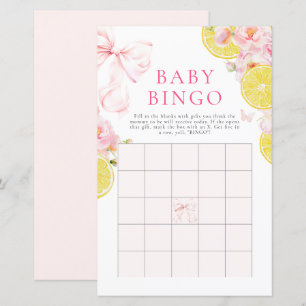 Citrus Bow Girl Babydusche Geschenk Bingo Spiel