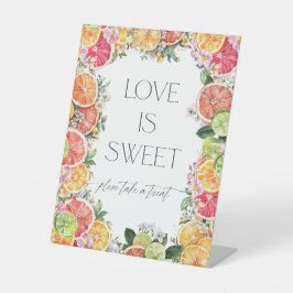 Citrus Brautparty Liebe ist süß Sockelschild