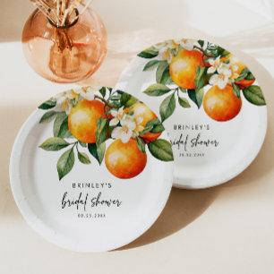 Citrus Brautparty Paper Plate Orange Clementine Pappteller