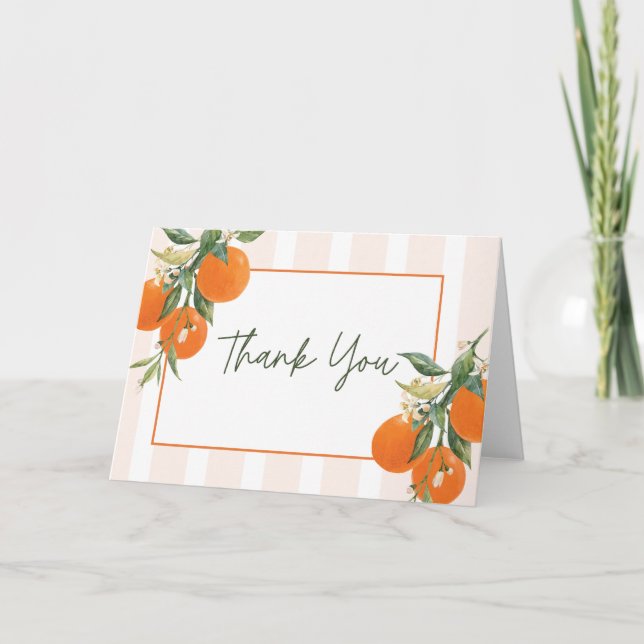 Citrus Brautparty Vielen Dank Dankeskarte (Vorderseite)