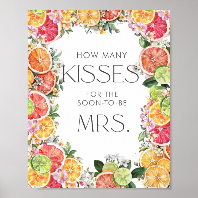 Citrus Brautparty Wie viele Kisses Poster (Vorne)