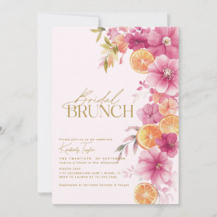 Citrus Bridal Brunch Bright Florals Lemon Einladung