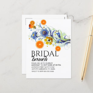 Citrus Bridal Brunch Einladung Template, Orange B
