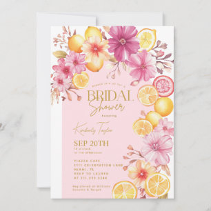 Citrus Bright Floral Mediterranes Brautparty Einladung