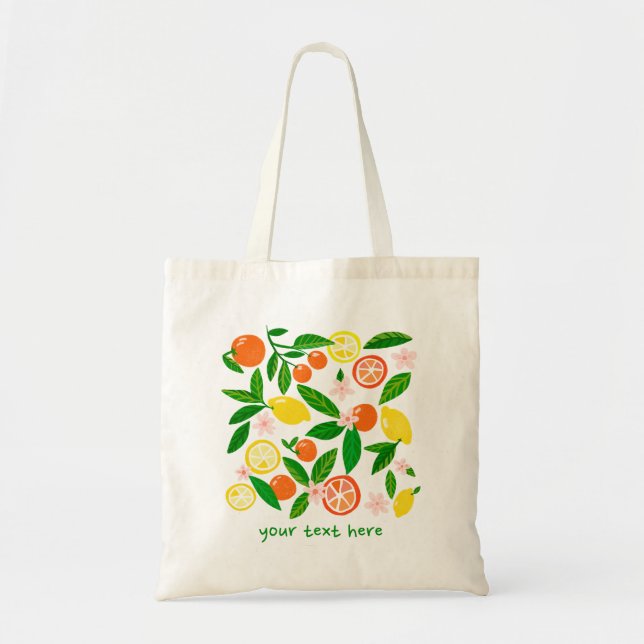 Citrus Celebration Custom Groceries Bauern Market Tragetasche (Vorne)