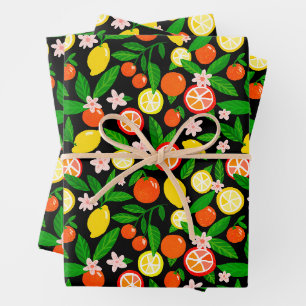 Citrus Celebration Lovely Lemons Phantastisch Oran Geschenkpapier Set