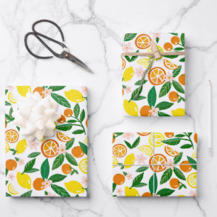Citrus Celebration Lovely Lemons Phantastisch Oran Geschenkpapier Set