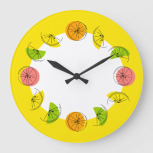 Citrus Circle Gelbe Uhr rund