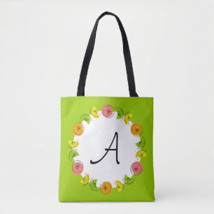 Citrus Circle Green Monogram überall in der Tasche