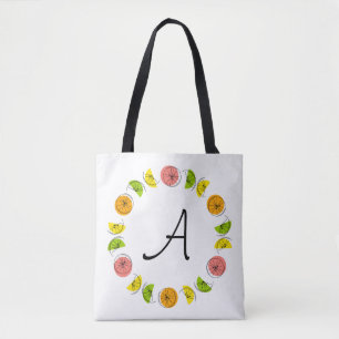 Citrus Circle Monogram beidseitig über die Tasche