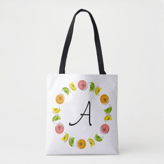 Citrus Circle Monogram beidseitig über die Tasche (Vorderseite)