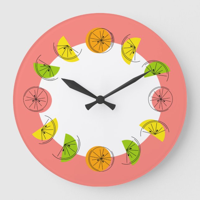 Citrus Circle Pink Uhr rund (Vorderseite)