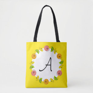 Citrus Circle Yellow Monogram über die gesamte Tas Tasche