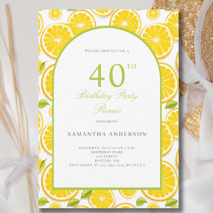 Citrus citron 40e anniversaire de fête Invitation