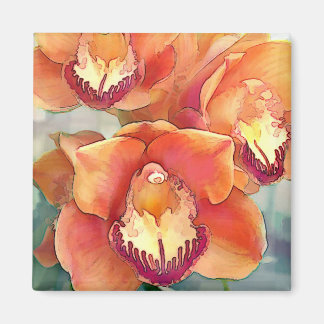 Citrus Colored Cymbidiums Magnet