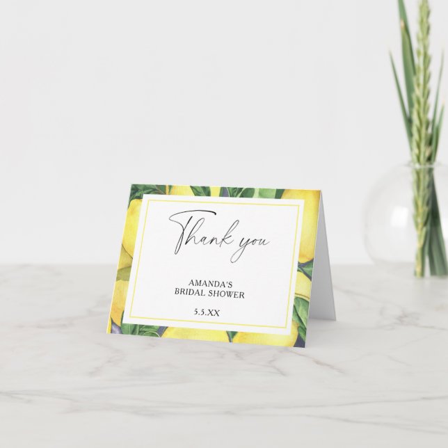 Citrus de citron - Carte de remerciements Mariage (Devant)