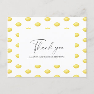 Citrus de citron - Carte de remerciements Mariage