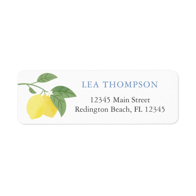 Citrus de citron Étiquettes de adresse (Devant)