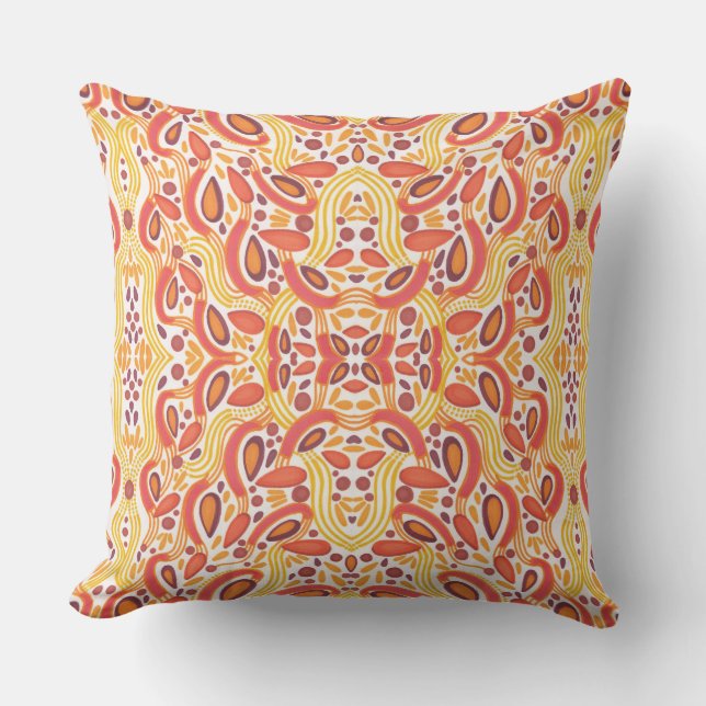 Citrus Delight Orange and Yellow Throw Kissen (Vorderseite)