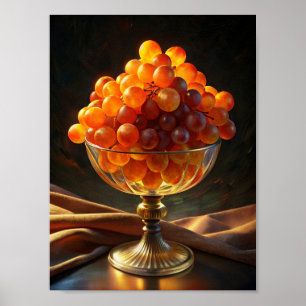 "Citrus Delight: Orange Trauben on Black". Poster
