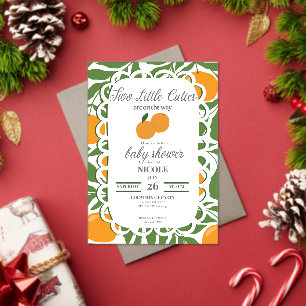Citrus Deux Petits Mignons Invitation pour Baby Sh