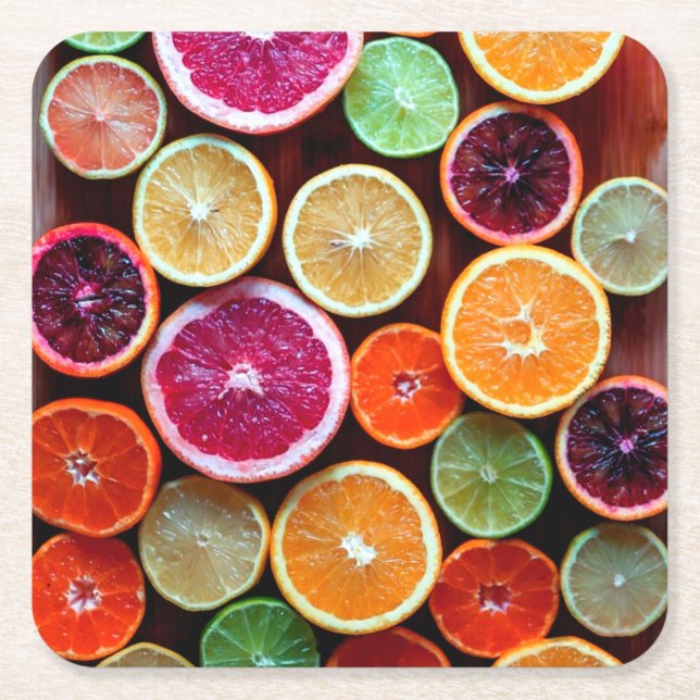 Citrus Dream Lemon Limon Orange Frucht Rechteckiger Pappuntersetzer (Vorderseite)