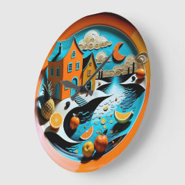 Citrus Dreamscape Große Wanduhr