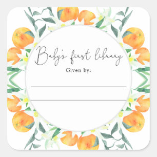 Citrus - Étiquette de livre pour baby shower, livr