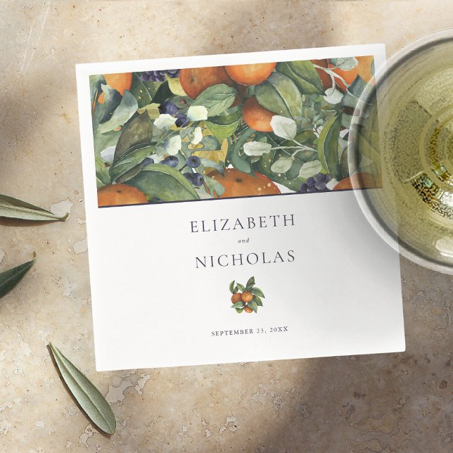 Citrus Floral | Botanische Hochzeit Serviette (Von Creator hochgeladen)