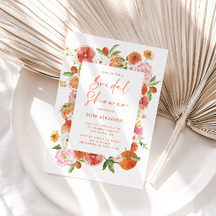 Citrus Floral Brautparty Einladung