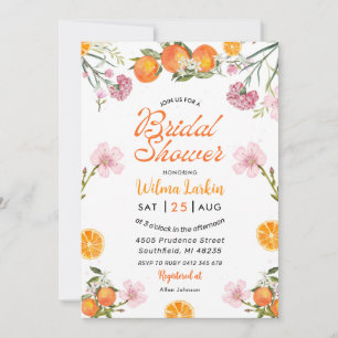 Citrus Floral Bridal Dusche Einladung