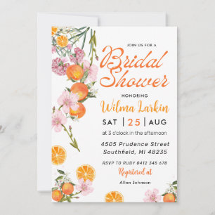 Citrus Floral Bridal Dusche Einladung