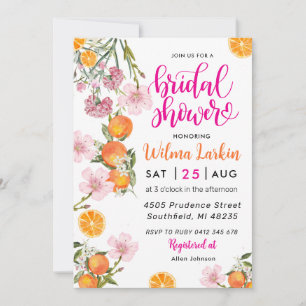 Citrus Floral Bridal Dusche Einladung