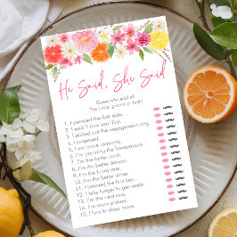 Citrus Floral Er sagte, sie sagte Bridal Game