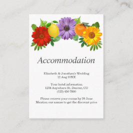 Citrus Floral Garden Hochzeitsunterkunft Begleitkarte