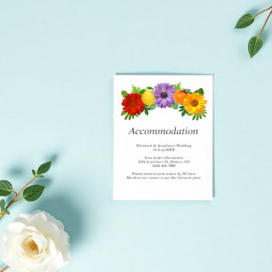 Citrus Floral Garden Hochzeitsunterkunft Begleitkarte