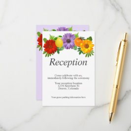 Citrus Floral Garden Wedding Empfang Begleitkarte