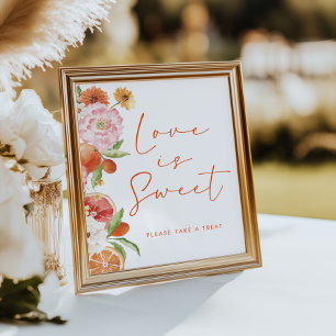 Citrus Floral herunterladbare Liebe ist süß Poster
