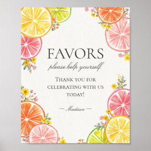 Citrus Floral Kleine Süsse Favoriten Zeichen Poster