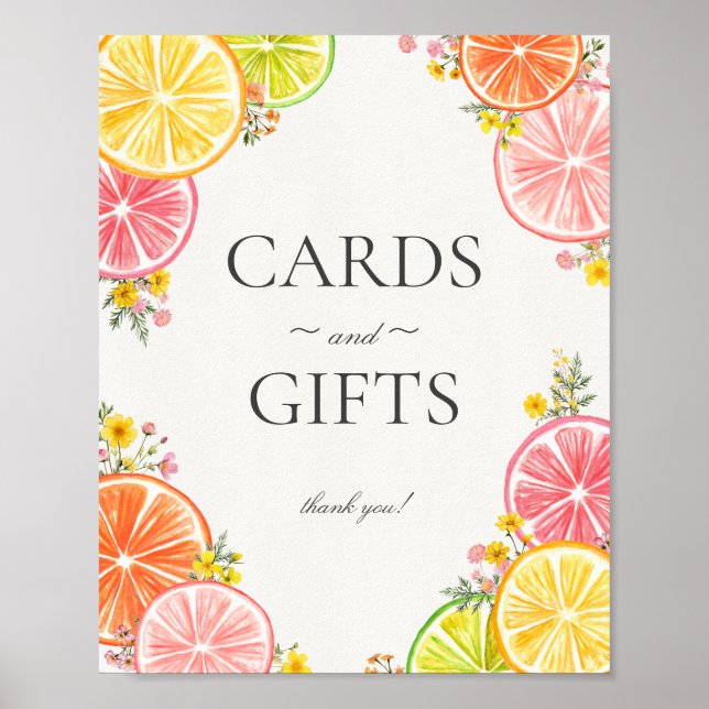 Citrus Floral Kleine Süsse Karten und Geschenke Ze Poster (Vorne)