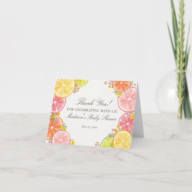 Citrus Floral Kleine Süsse Kinderdusche Danke (Vorderseite)