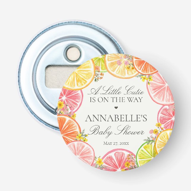 Citrus Floral Kleine Süsse Kinderdusche Favoriten Flaschenöffner (Vorderseite)