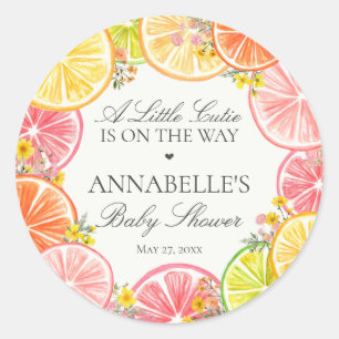 Citrus Floral Kleine Süsse Kinderdusche Favoriten Runder Aufkleber