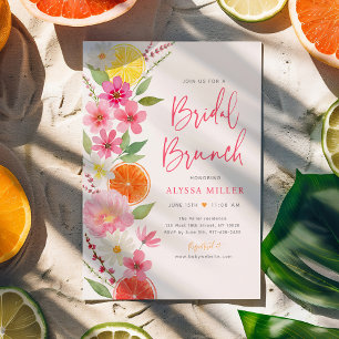 Citrus Floral Lemon Orange Brautparty Brunch Einladung