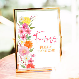 Citrus Floral Lemon Orange Brautparty Favoriten Poster